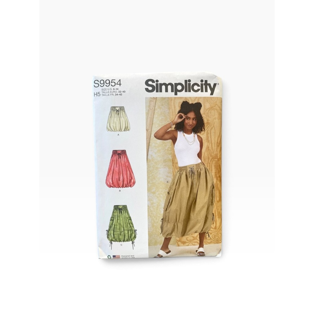 Simplicity S9954 Skirts Pattern US 6-14 Trendy Balloon Cargo Drawstring UNCUT FF